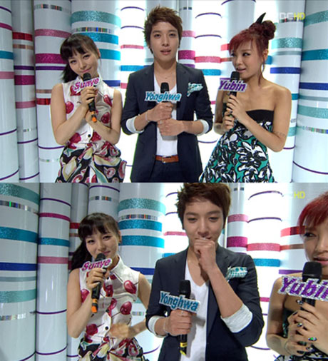 Sunye hosts Music Core with her ideal type Jung Yonghwa | allkpop