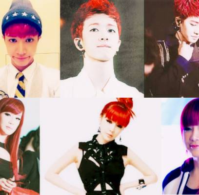 2NE1, Park Bom, After School, Jooyeon, B1A4, Jinyoung, B2ST, Kikwang, Big Bang, G-Dragon, EXO, Luhan, f(x), Krystal, SISTAR, Bora, Girls