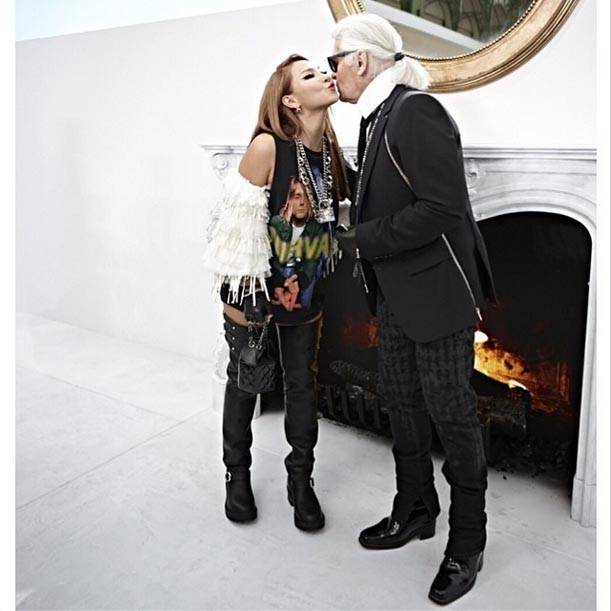 CL is next YG artist to snap a picture with famous fashion designer Karl  Lagerfeld