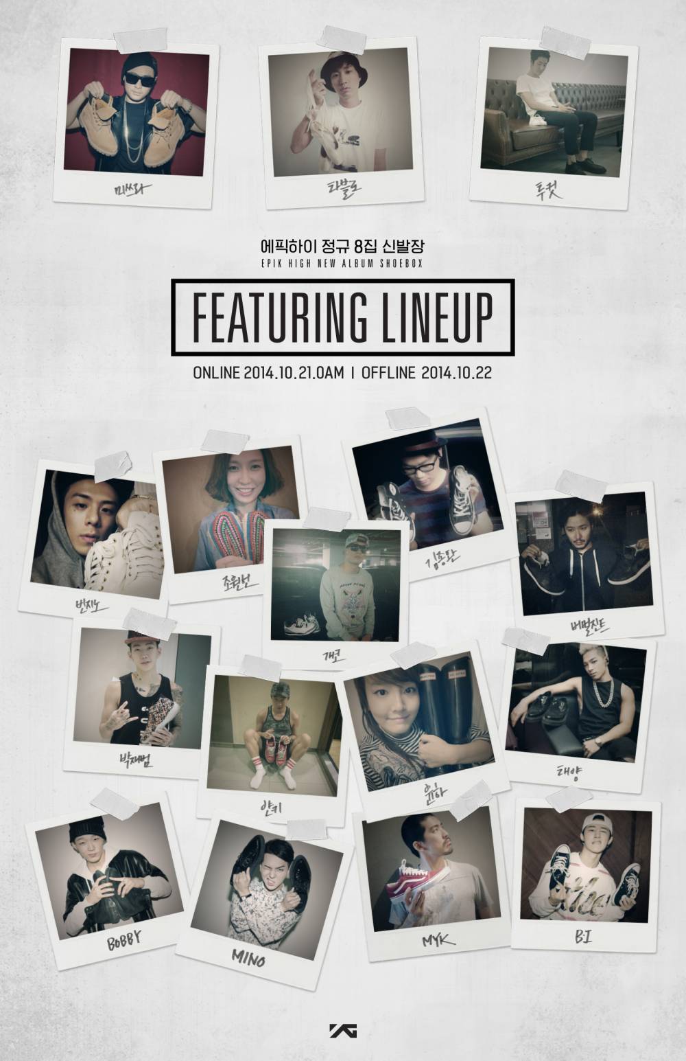Taeyang, Jay Park, Epik High, Younha, Gaeko, Verbal Jint, Song Min Ho (Mino), Beenzino, Bobby