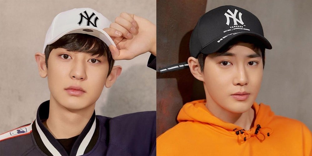 Image result for EXO turn into a baseball team as models for 'MLB Korea' caps