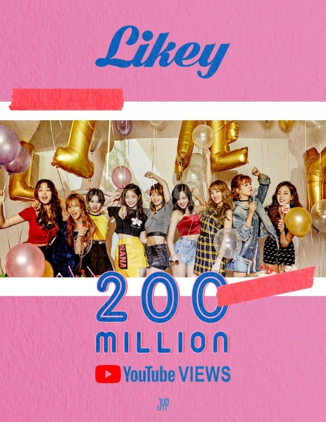 Клип TWICE «Likey» достиг отметки в 200 миллионов просмотров