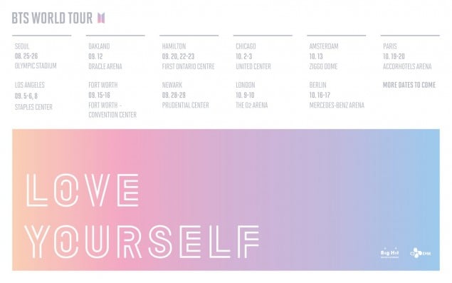 bts love yourself world tour dates