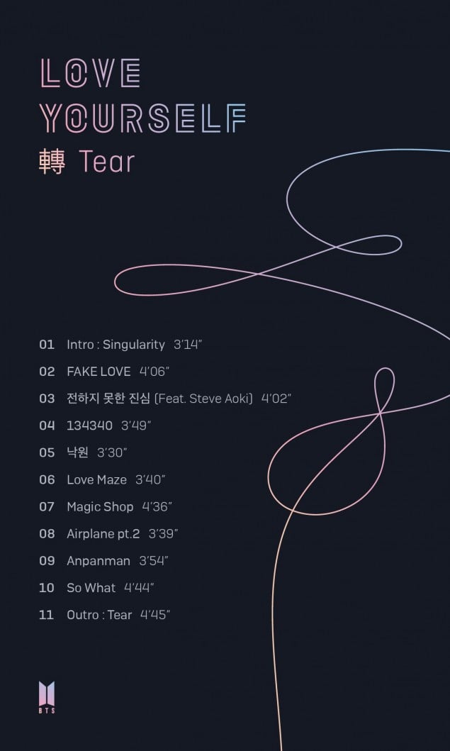 BTS unveil official tracklist for 'Love Yourself: Tear' | allkpop