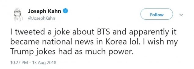 Джозеф Кан отказался извиняться перед BTS