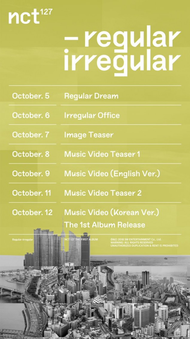 NCT 127 drop comeback calendar for 'Regular-Irregular' | allkpop