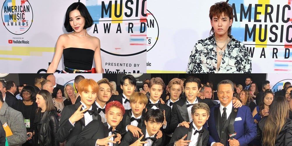 Tiffany Young, NCT 127, & Kris Wu hit the red carpet at the 'AMAs