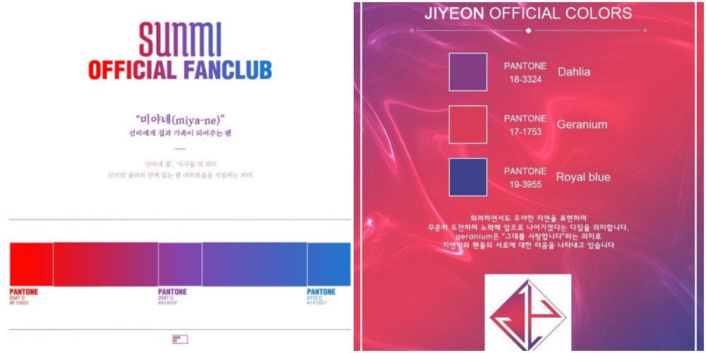 У Сонми и Джиён одинаковые официальные цвета фанклуба?