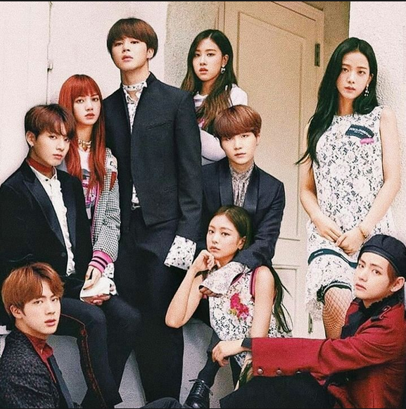 Bts Members And Blackpink Members Together - IMAGESEE