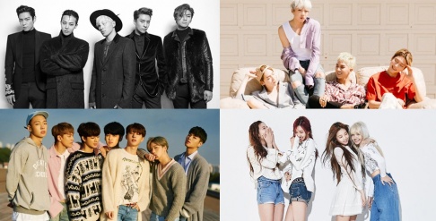 Akdong Musician (AKMU), Big Bang, BLACKPINK, iKON, Sechskies, WINNER, Yang Hyun Suk