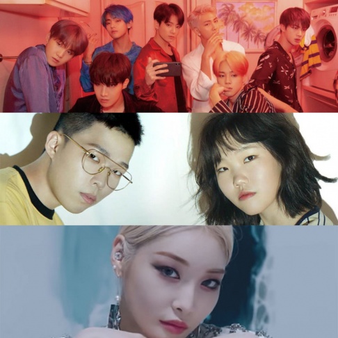 Akdong Musician (AKMU), BTS, Taeyeon, ITZY, Kim Chung Ha