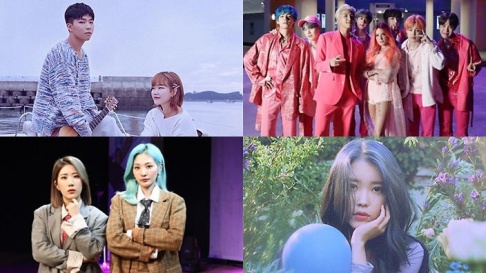 Akdong Musician (AKMU), BOL4 (Bolbbalgan4), BTS, IU, MC Mong