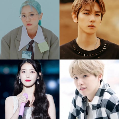 BOL4 (Bolbbalgan4), SUGA, Baekhyun, IU