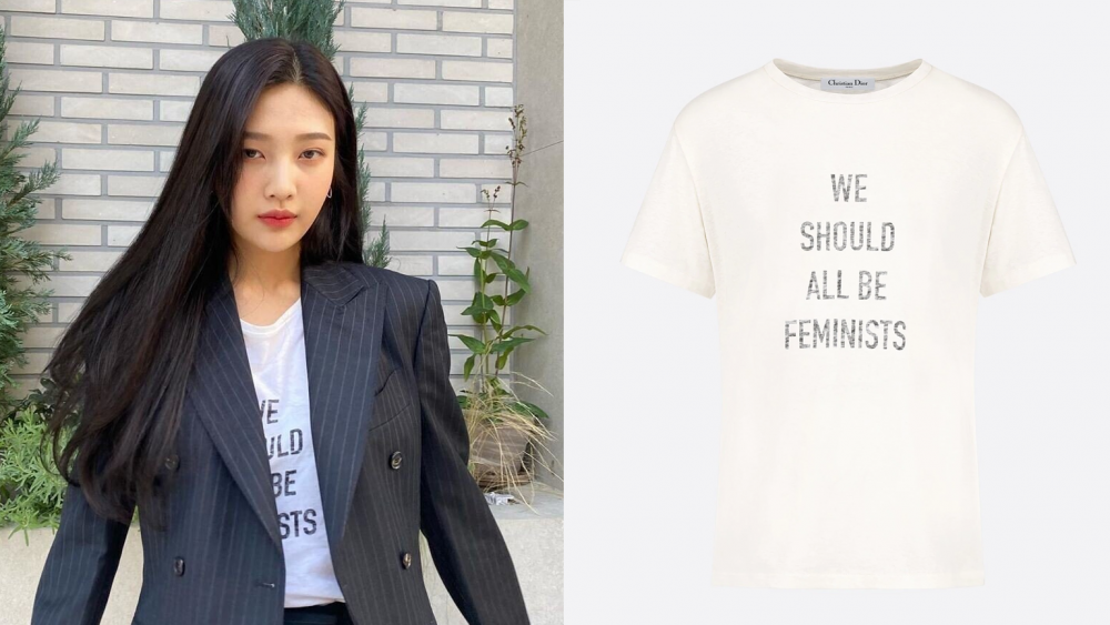 Controversy rises after Red Velvet's Joy is seen wearing a T-shirt with the  phrase "We Should All Be Feminists" | allkpop