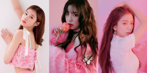 April, Naeun, BLACKPINK, Jisoo, I-DLE, Miyeon, IZ*ONE, Red Velvet, Irene, TWICE, Sana