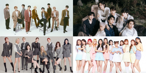 AB6IX, I-DLE, GOT7, IZ*ONE, MONSTA X, Pentagon, Super Junior, The Boyz, TWICE