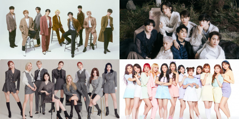 AB6IX, (G)I-DLE, GOT7, IZ*ONE, MONSTA X, Pentagon, Super Junior, The Boyz, TWICE