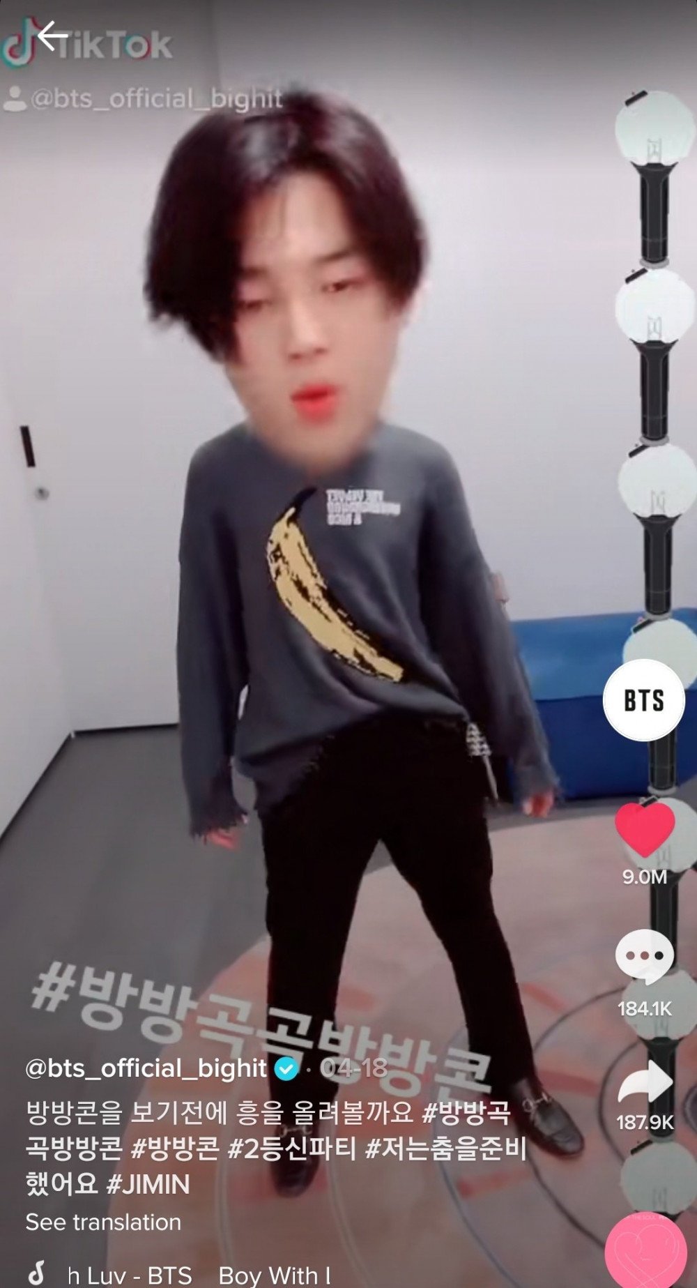 Bts Jimin Breaks Tiktok Record Anew With The Most Liked Video By A South Korean With 9 Million Likes Allkpop