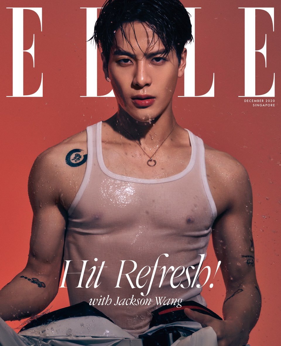 ELLE Singapore представил пылающее превью обложки журнала за декабрь 2020 года с Джексоном Ваном