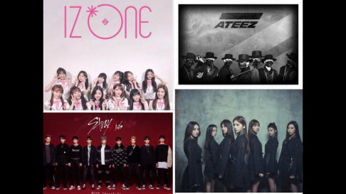 AB6IX, ATEEZ, CRAVITY, ENHYPEN, I-DLE, ITZY, IZ*ONE, LOONA, ONEUS, Stray Kids, The Boyz, TREASURE, TXT