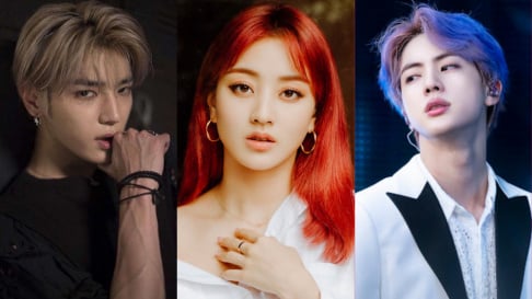 BTS, Jin, SUGA, EXO, Suho, NCT, Taeyong, Red Velvet, Irene, Super Junior, Leeteuk, TWICE, Jeongyeon, Jihyo
