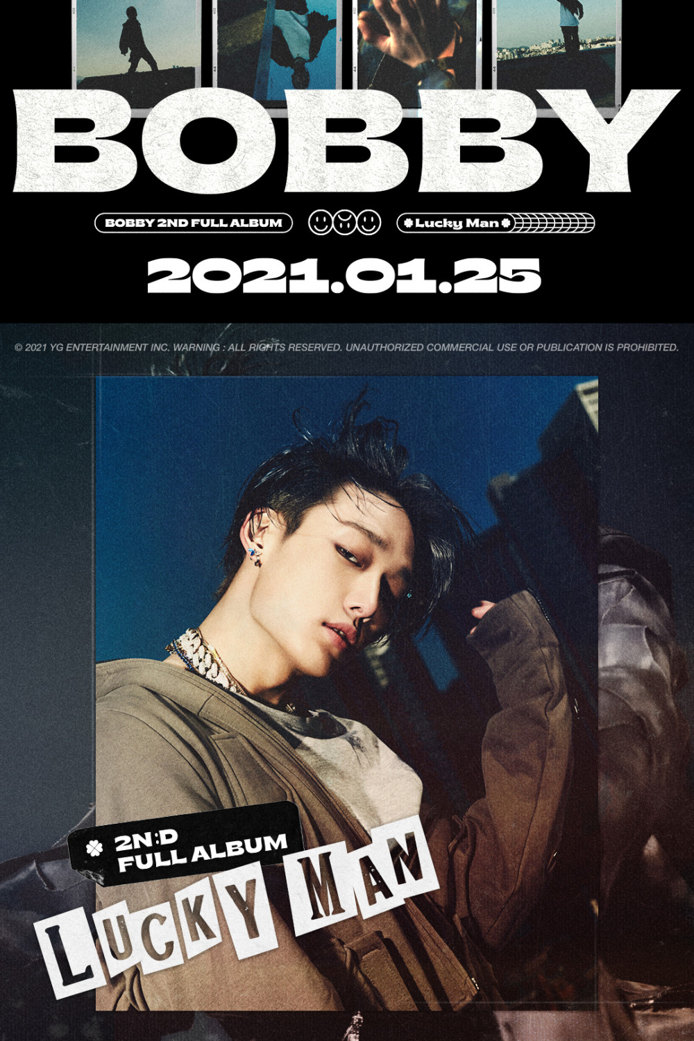 Бобби из iKON опубликовал харизматичный тизер-постер для своего второго полноформатного альбома «Lucky Man»