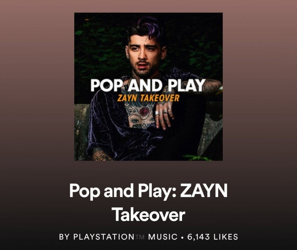 Zayn добавил песню BIGBANG в свой плейлист на Spotify