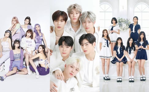 ASTRO, BTS, Cosmic Girls, GFriend (Girlfriend), IZ*ONE, Oh My Girl, Seventeen, HyunA