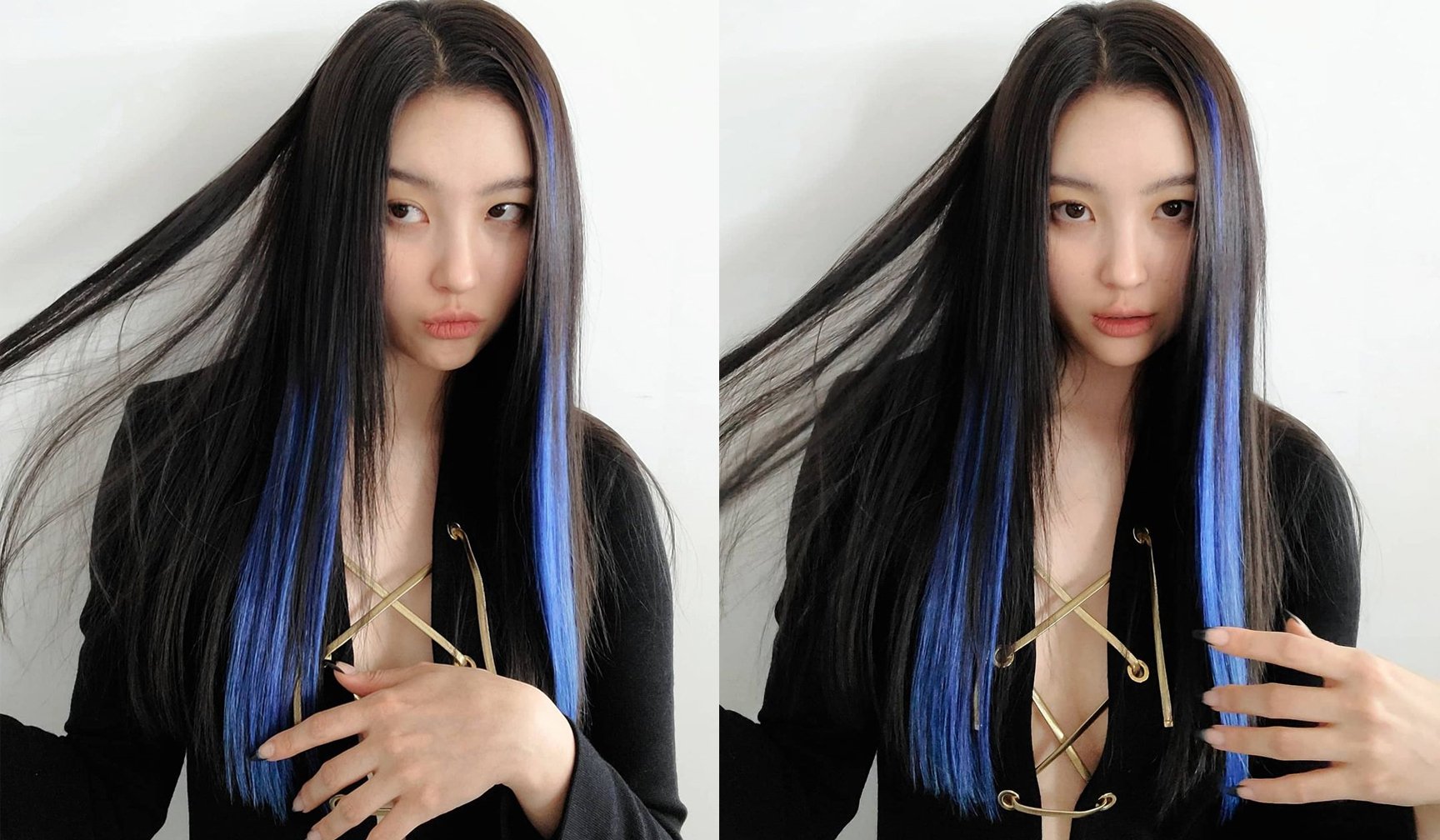 Sunmi Boasts Of A Fresh New Look With Long Blue Highlights Allkpop