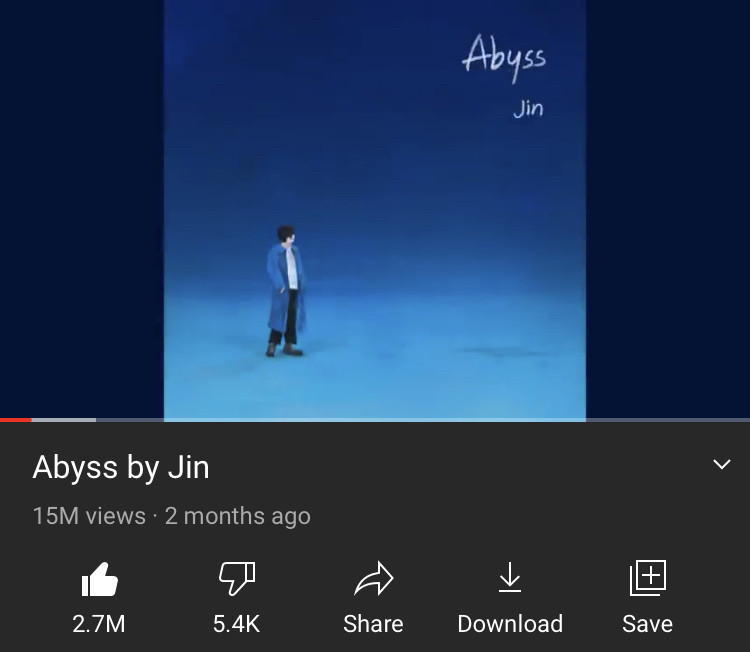 Песня Джина Abyss стала третьим по количеству лайков на YouTube треком корейского исполнителя