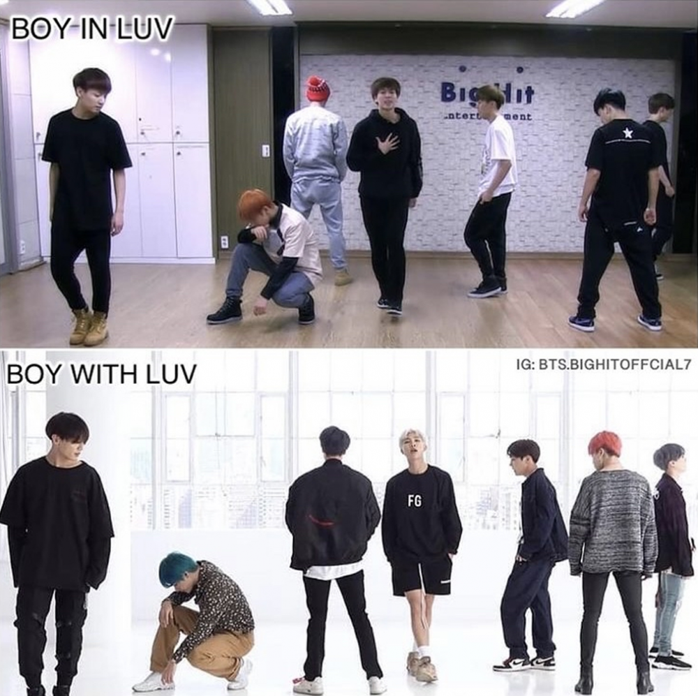 Фанат нашел интересное сходство в хореографии к песням BTS "Boy In Luv" и "Boy With Luv"