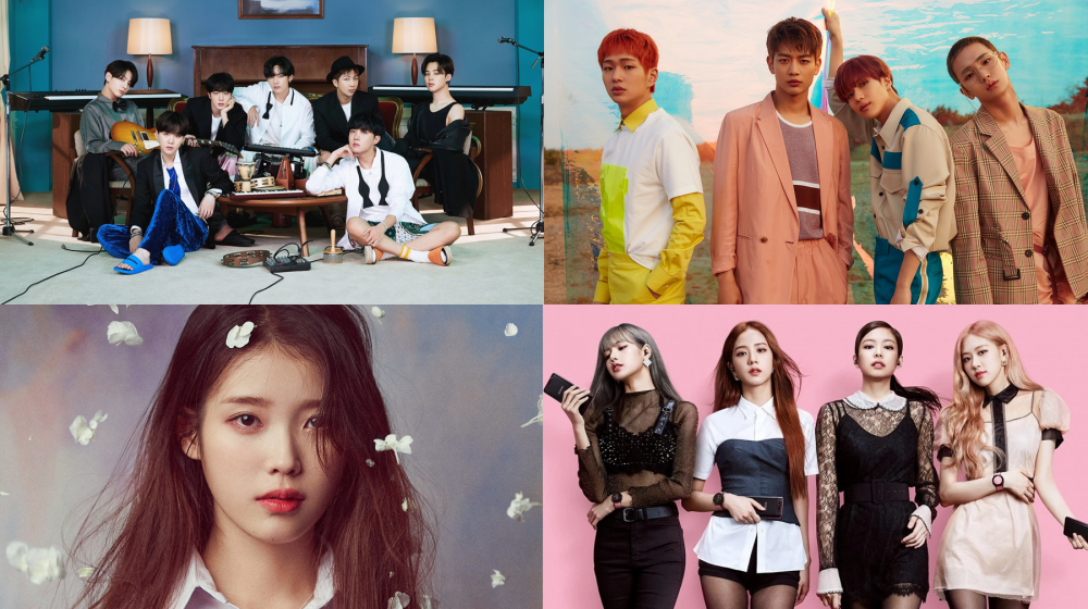 Артисты, набравшие наибольшее количество просмотров на YouTube в Южной Корее за прошлый месяц