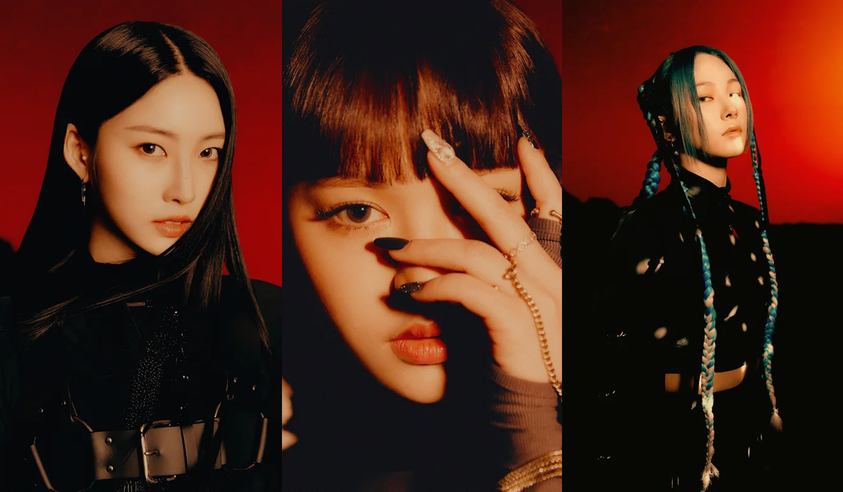 EVERGLOW's E:U, Siyeon, and Mia armor up in the first set of concept