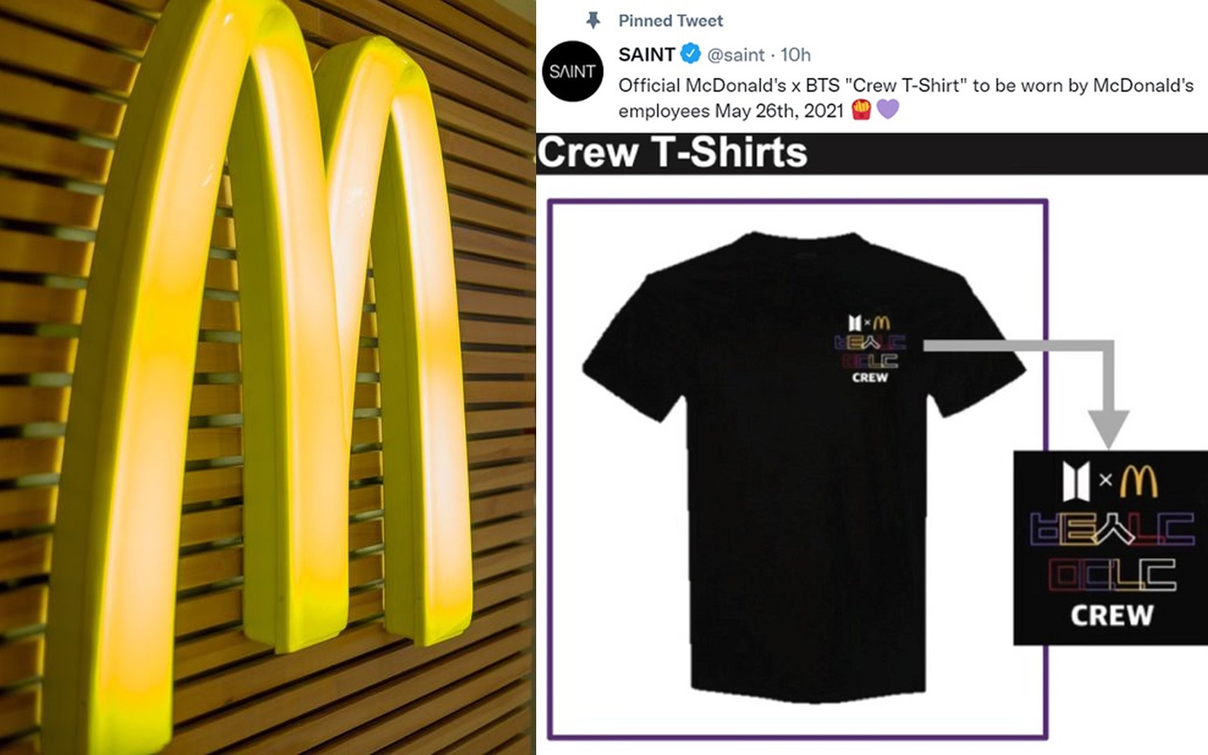 mcdonald bts t shirt