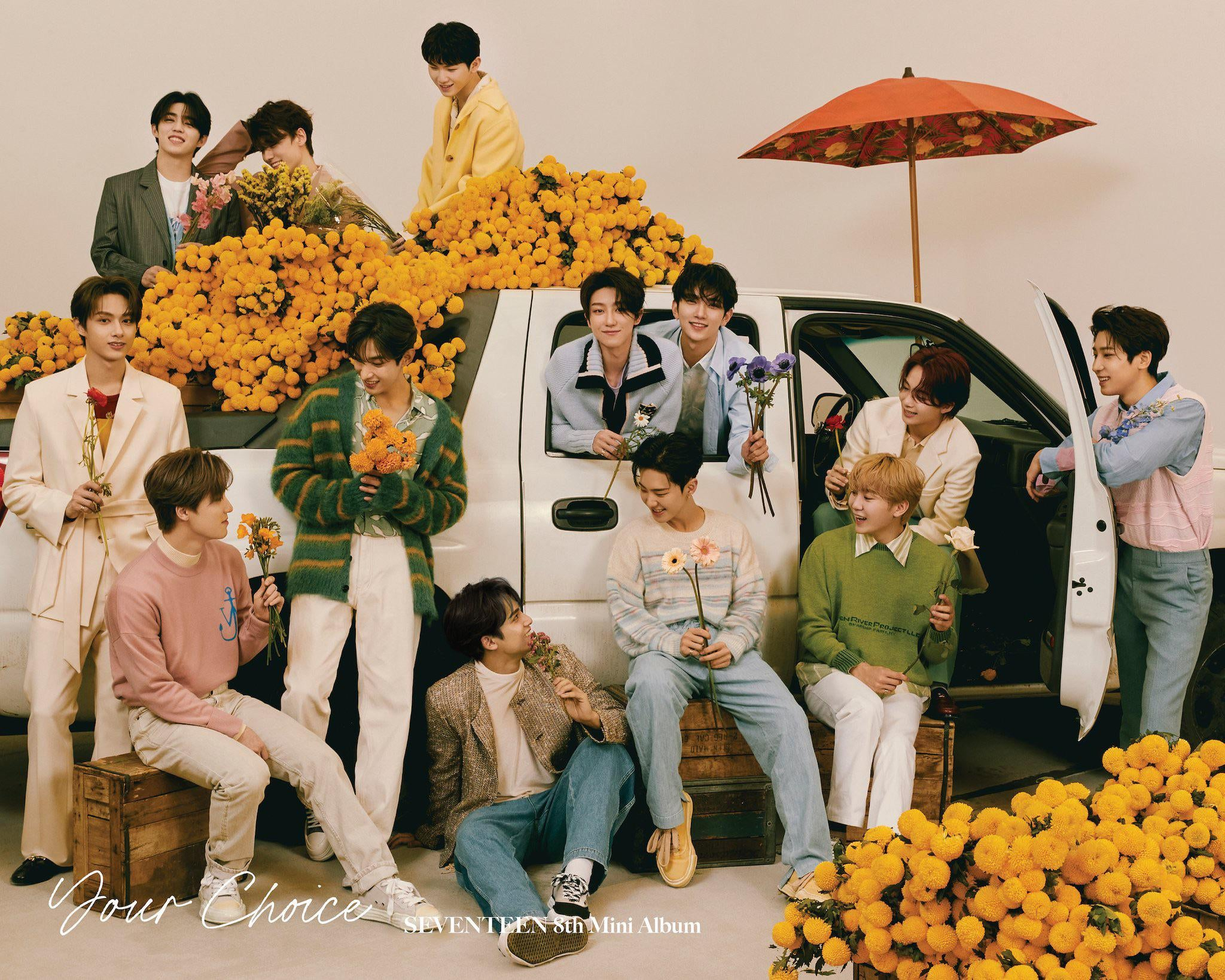 Seventeen members are ready to share beautiful flowers in the latest