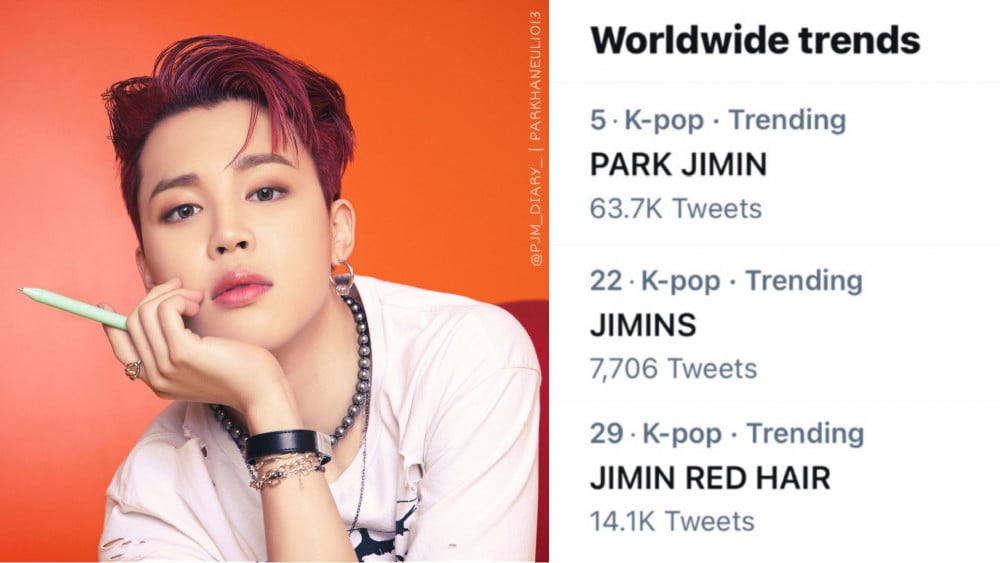 Red-haired BTS's Jimin takes Twitter by storm after the release of 