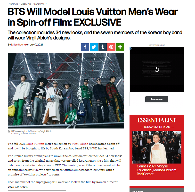 BTS stuns everyone in pictorial for 'Louis Vuitton Fall/Winter 2021  collection