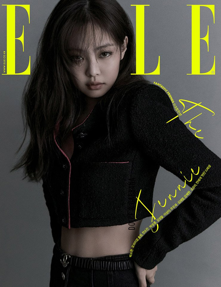 Jennie is a dark & chic 'Chanel' girl for the August cover of 'Elle ...