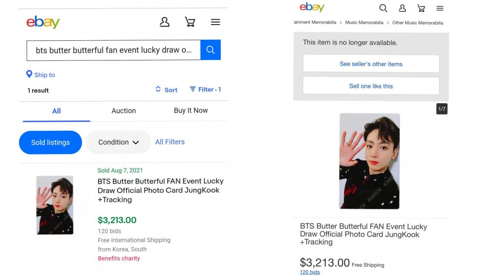 Фотокарточка Чонгука из BTS стала самой дорогой к-поп фотокарточкой, когда-либо проданной на ebay за колоссальные 3213 долларов