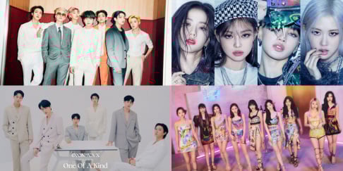 BLACKPINK, BTS, (G)I-DLE, MONSTA X, Seventeen, TWICE