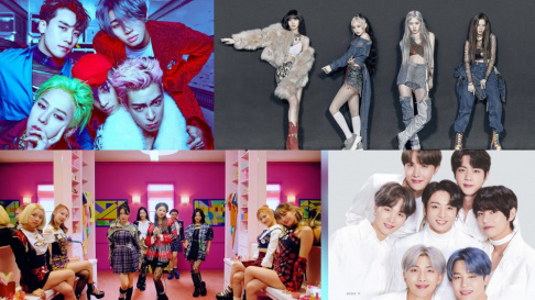 Big Bang, BLACKPINK, BTS, EXO, Girls