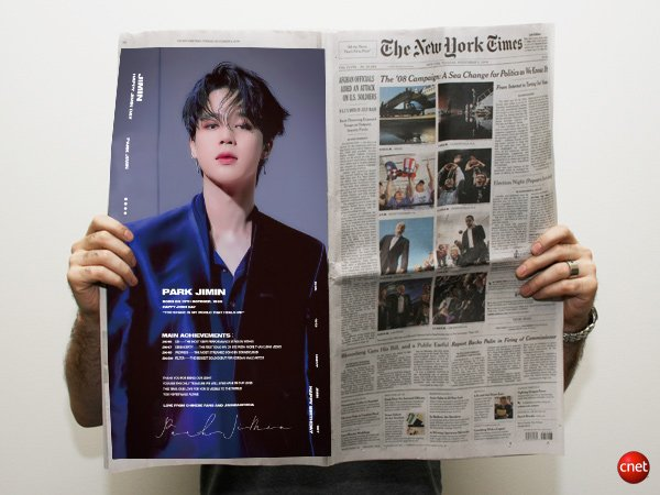 Чимин из BTS - первый в мире артист, получивший масштабную рекламу от поклонников одновременно в "The Times" и "The New York Times"