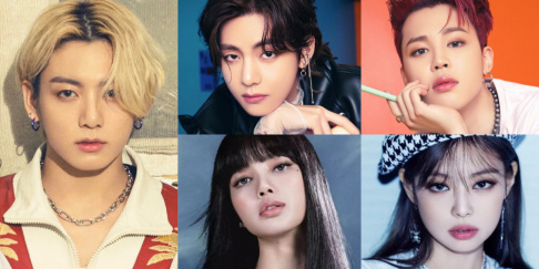 Jennie, Lisa, V, Jungkook, Jimin