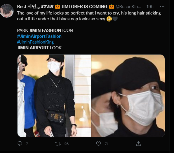 jimin 📁 on X: jimin's all black airport fashion 🖤