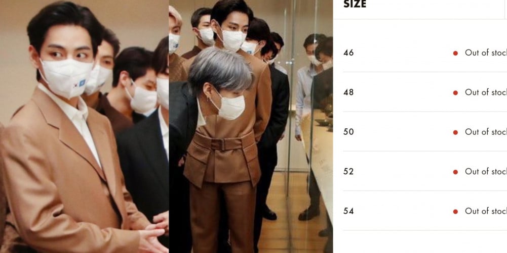 The Louis Vuitton outfit that BTS's V wore at the Met Museum in NYC is  completely out of stock