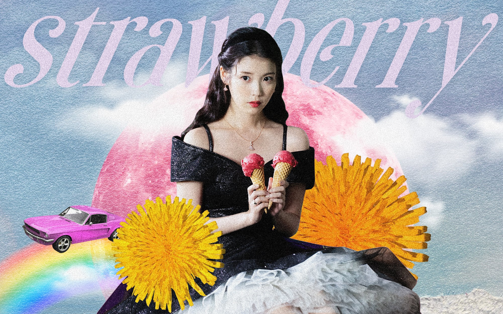 IU sits on strawberry ice cream in the latest teaser image for
