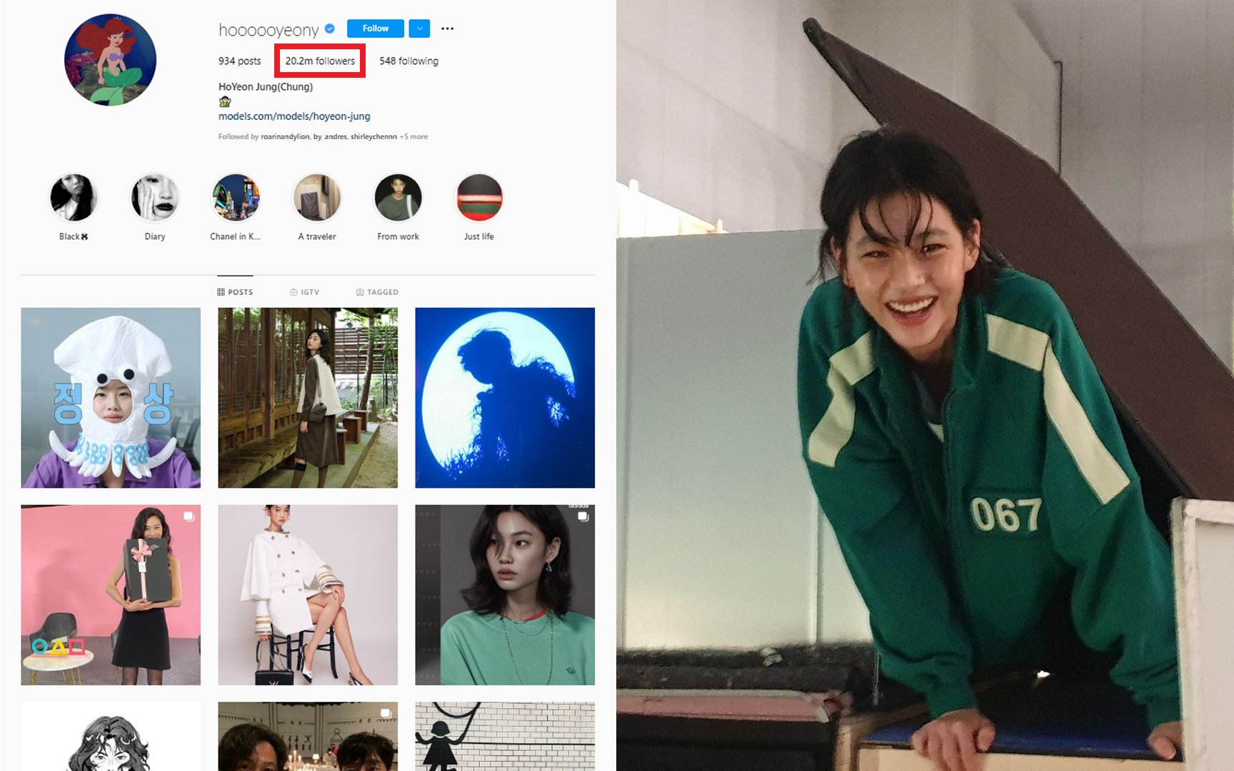 Squid Game' actress Jung Ho Yeon surpasses 20 million followers on