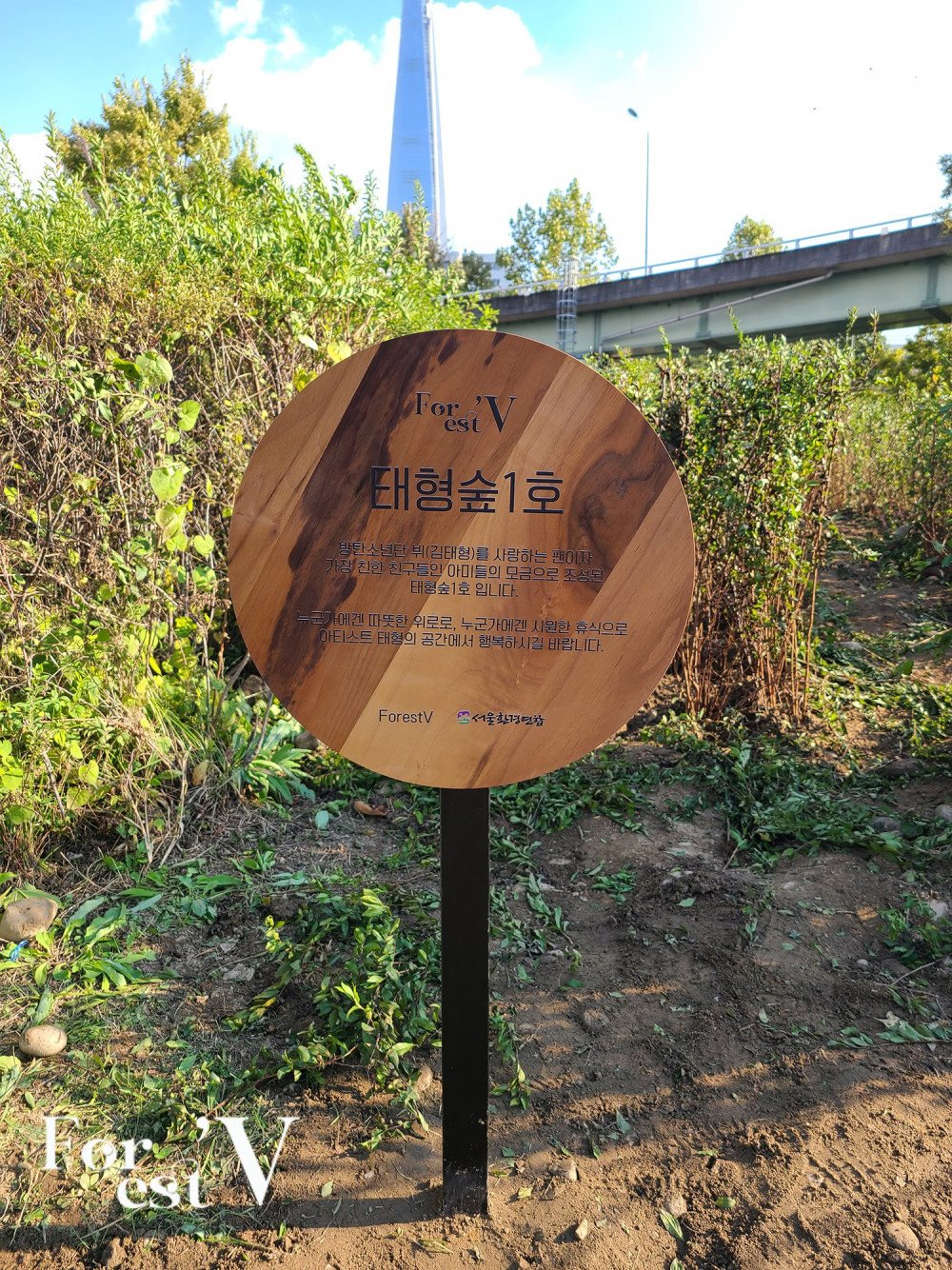 Поклонники Ви из BTS создали “Taehyung Forest” на берегу реки Хан в Сеуле