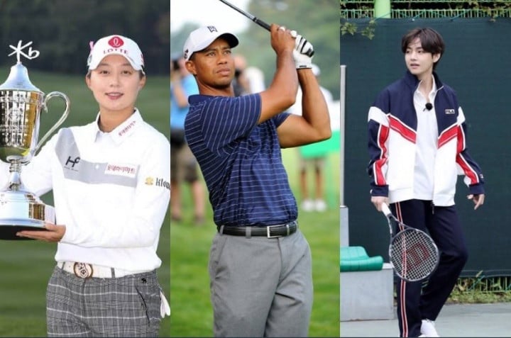 Ведущая южнокорейская гольфистка Ким Хё Джу выбрала Ви из BTS и Тайгера Вудса в качестве компаньонов своей мечты