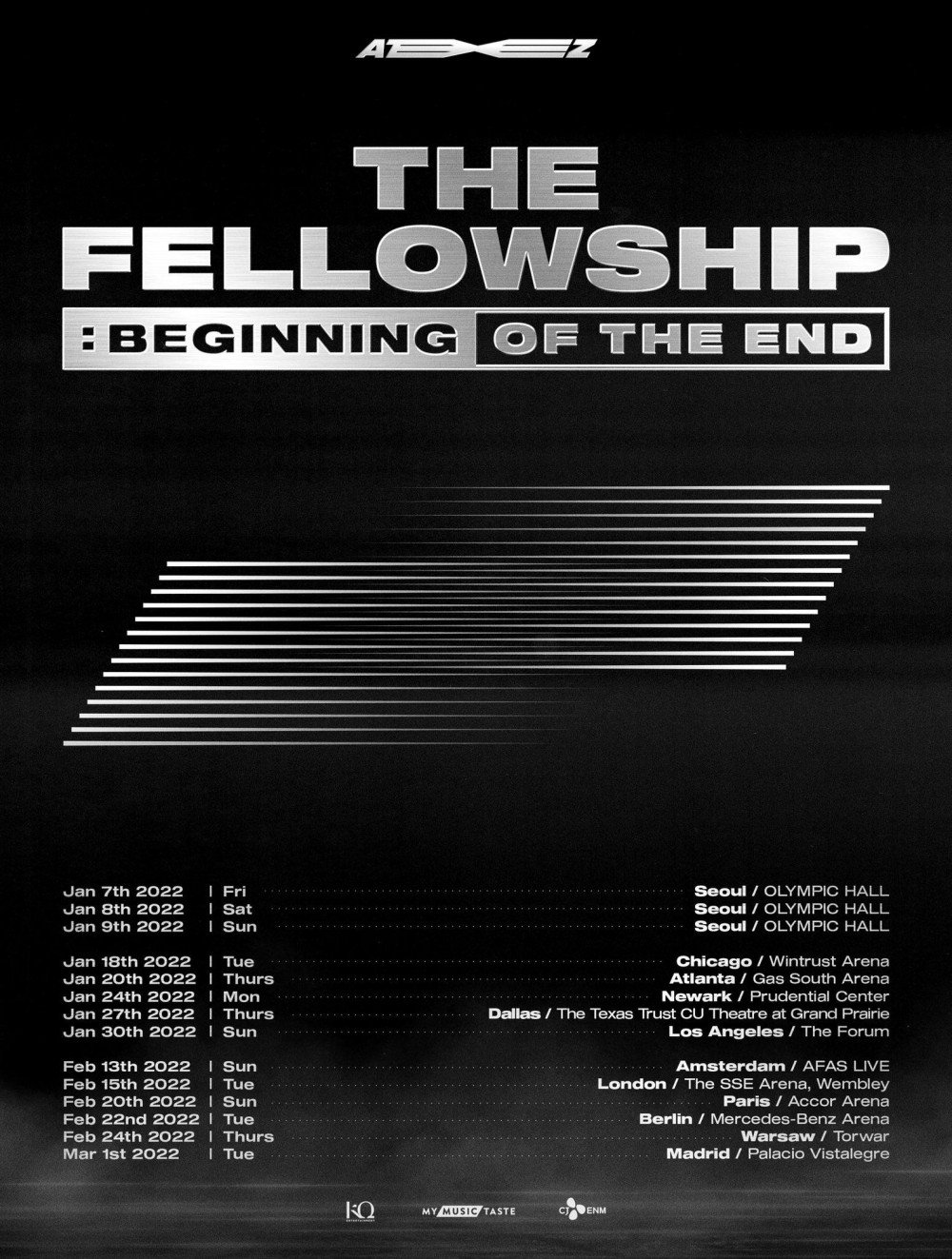 ATEEZ раскрывают даты мирового турне 2022 года 'The Fellowship: Beginning of the End'